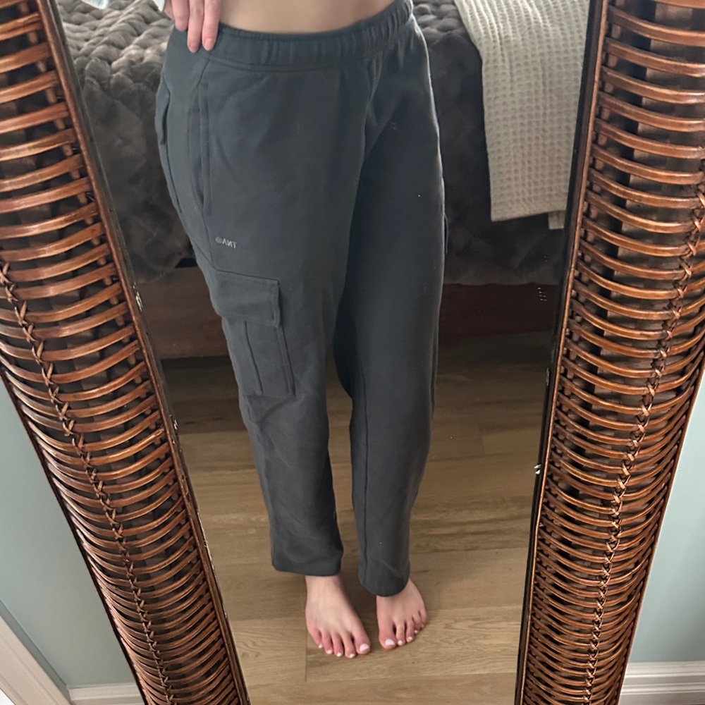 Aritzia Gray Wide Leg Pants